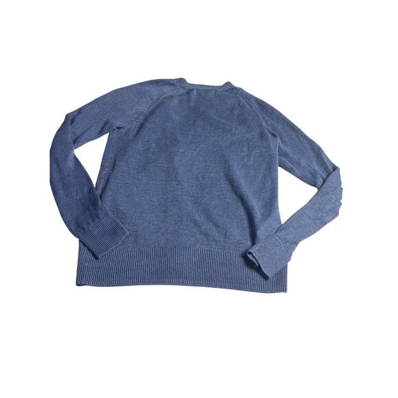 Loft purple/Blue 100% Linen Cardigan Sweater With Buttons & Pockets M womens - Picture 2 of 10